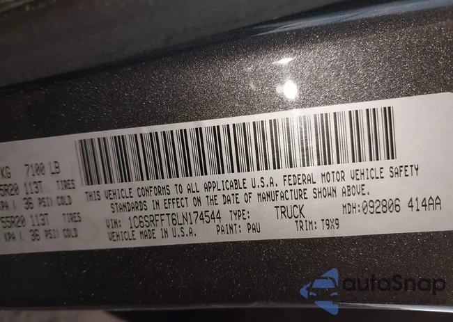 1C6SRFFT6LN174544: 44011266