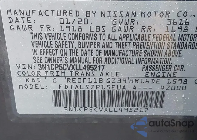 3N1CP5CVXLL495217: 44011292