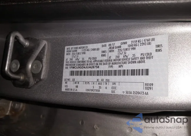 1FMCU9GD4JUA28758: 44011345