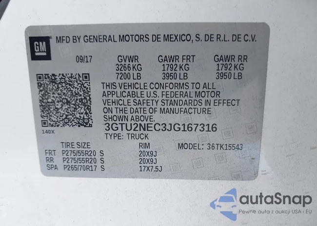 3GTU2NEC3JG167316: 44011358