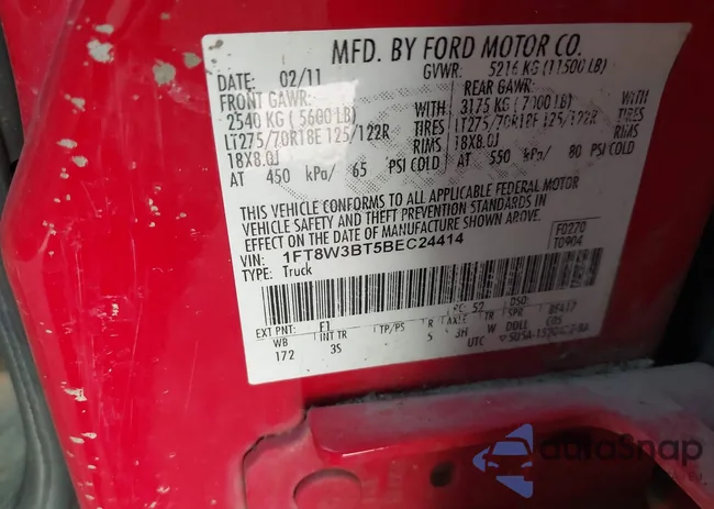 1FT8W3BT5BEC24414: 44011392