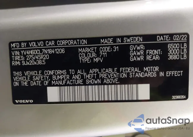 YV4H60CL7N1841206: 44011432