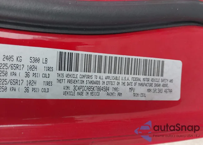 3C4PDCAB5KT864584: 44011466