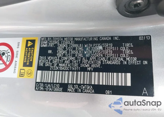 2T2ZK1BA0DC114911: 44011522