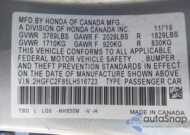 2HGFC2F85LH516723: 44011528