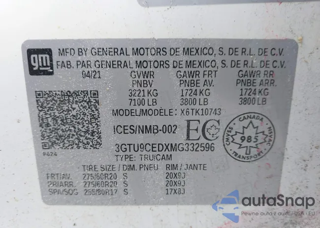 3GTU9CEDXMG332596: 44012664