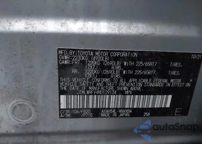 JTMLWRFV4MD129134: 44012805