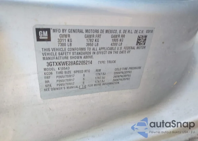 3GTXKWE28AG205214: 44012829