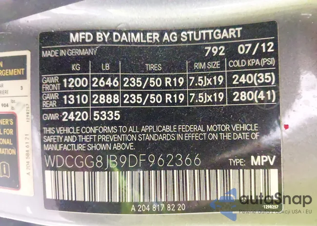 WDCGG8JB9DF962366: 44012831