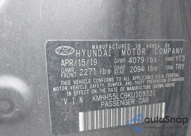 KMHH55LC9KU109331: 44012845