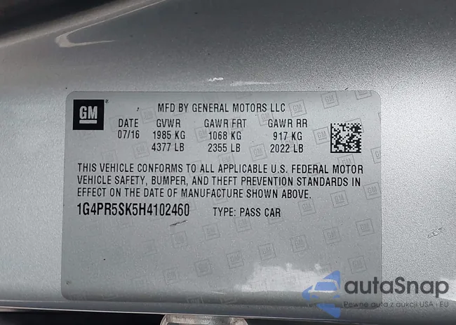 1G4PR5SK5H4102460: 44012862