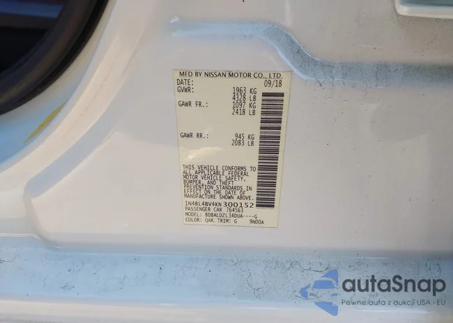 1N4BL4BV4KN300152: 44012871