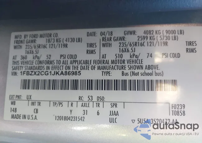 1FBZX2CG1JKA86985: 44013005