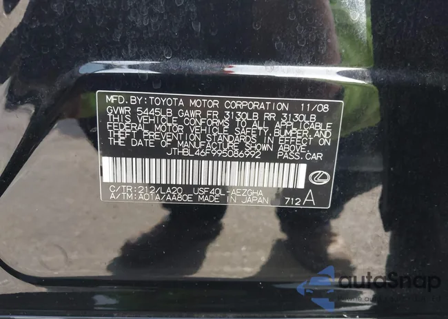 JTHBL46F995086992: 44013080