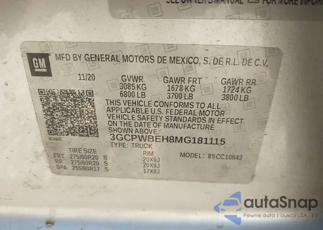 3GCPWBEH8MG181115: 44013090