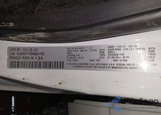 1C6SRFFT8MN641707: 44013172