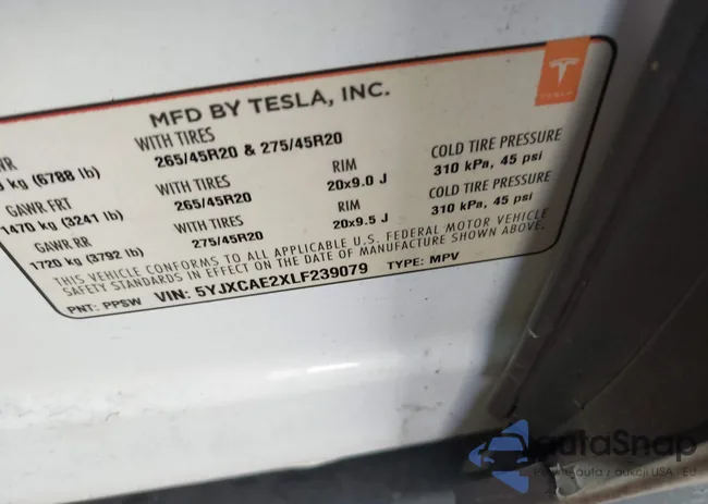 5YJXCAE2XLF239079: 44012262