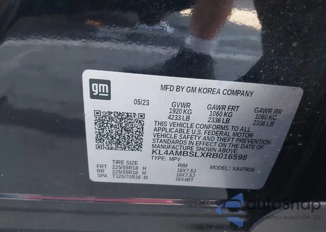 KL4AMBSLXRB016598: 44012279