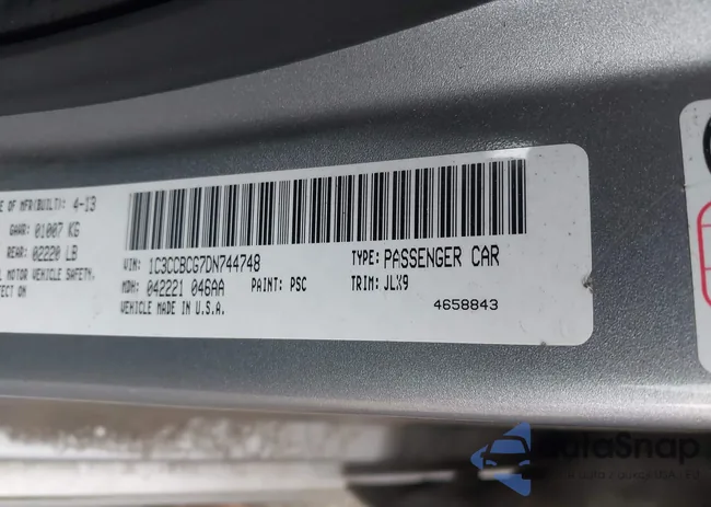 1C3CCBCG7DN744748: 44012305