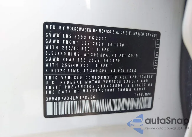 3VV4B7AX4LM178786: 44012586