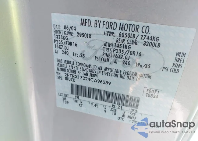 2FTRX17224CA96289: 44012636