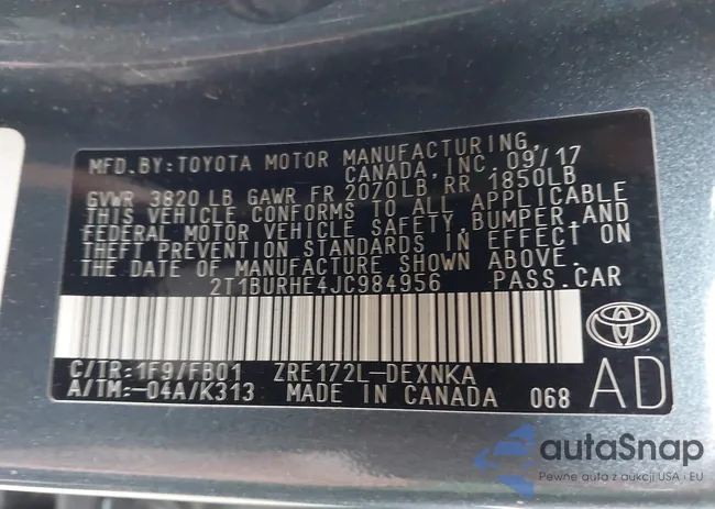 2T1BURHE4JC984956: 44013668