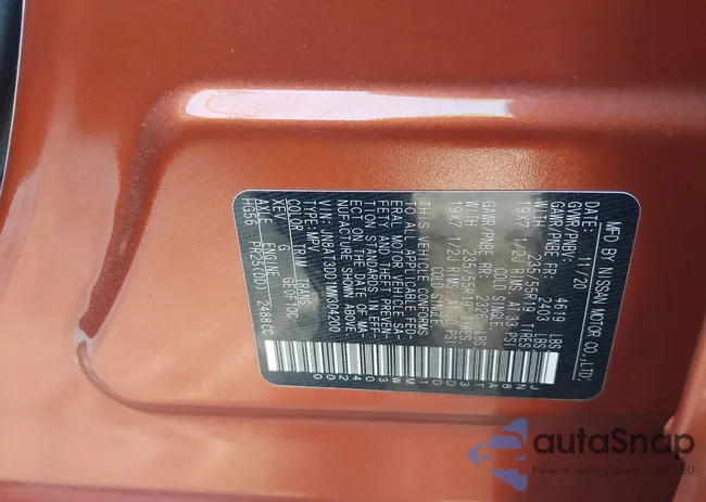 JN8AT3DD1MW304200: 44013831