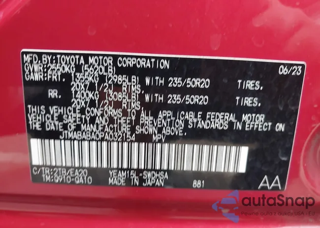 JTMABABA0PA032154: 44013880