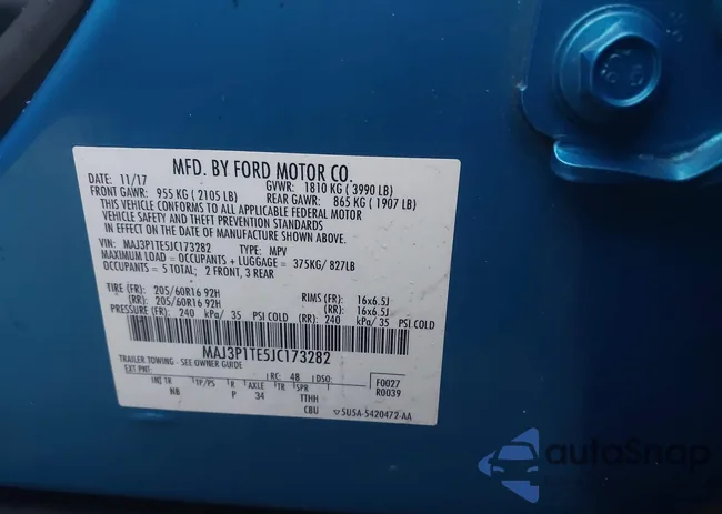 MAJ3P1TE5JC173282: 44013951