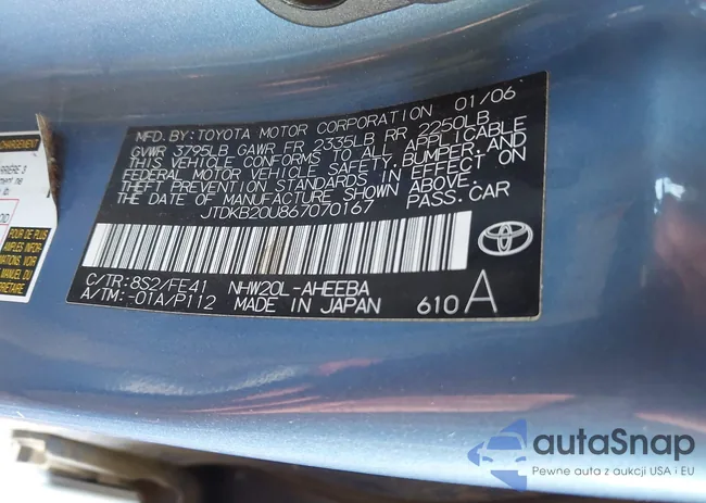 JTDKB20U867070167: 44014045