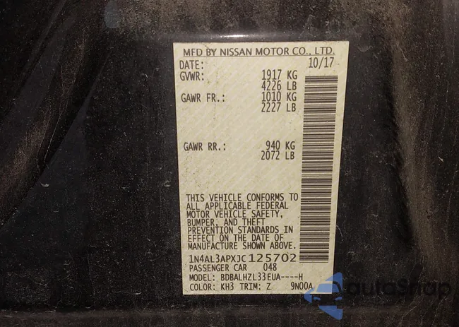 1N4AL3APXJC125702: 44014186