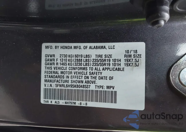 5FNRL6H95KB048537: 44013276