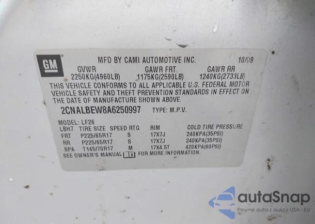 2CNALBEW8A6250997: 44013309