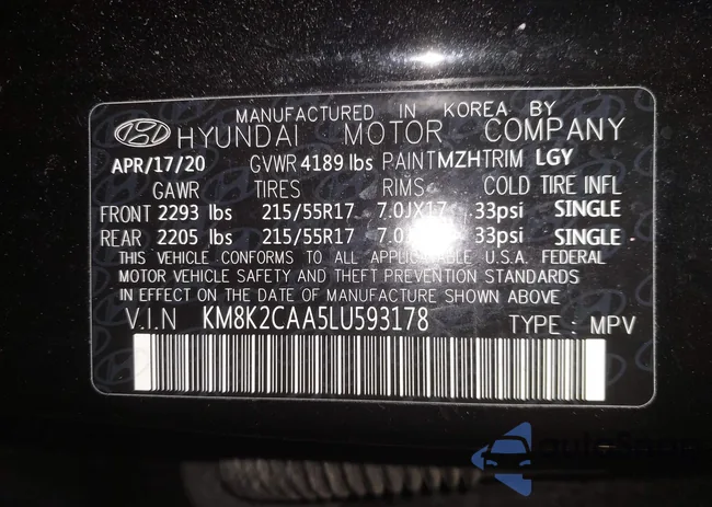 KM8K2CAA5LU593178: 44013338