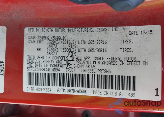 5TFCZ5AN8GX014594: 44013483