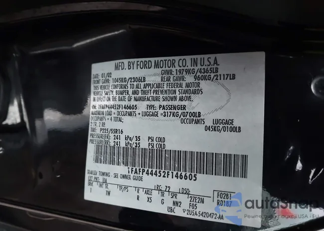 1FAFP44452F146605: 44013497