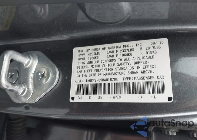 1HGCP2F65BA018704: 44013544