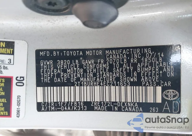 2T1BURHE4EC211653: 44014780