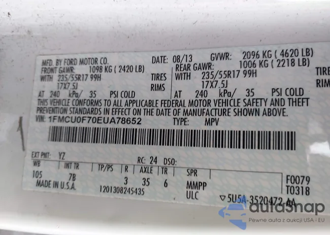 1FMCU0F70EUA78652: 44014786