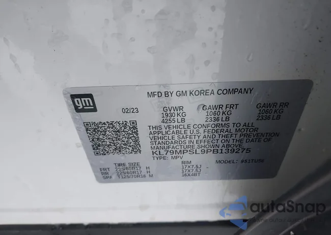 KL79MPSL9PB139275: 44014790