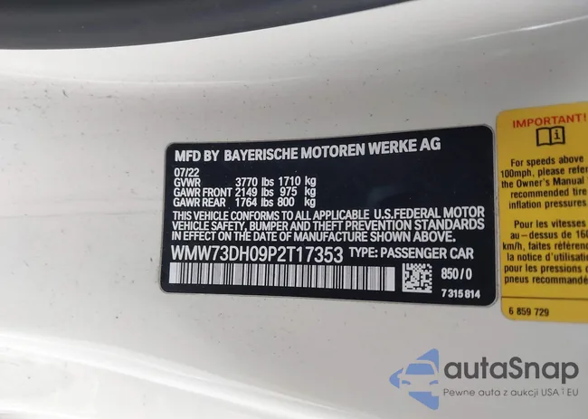WMW73DH09P2T17353: 44014849