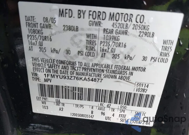 1FMYU93Z76KA54877: 44014862