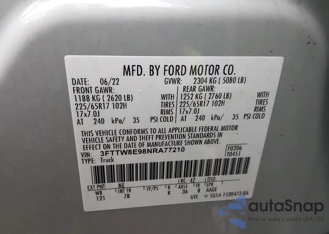 3FTTW8E98NRA77210: 44014879