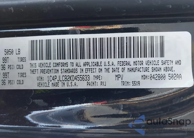 1C4PJLCB2KD455633: 44014934