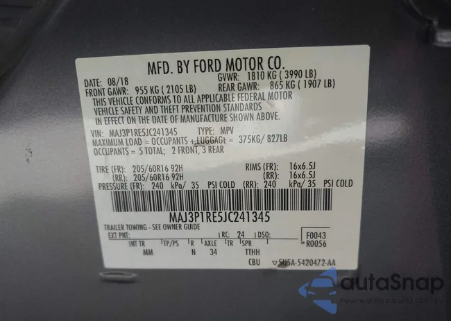 MAJ3P1RE5JC241345: 44014945