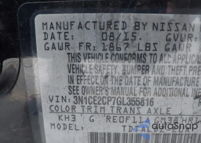 3N1CE2CP7GL355816: 44015076