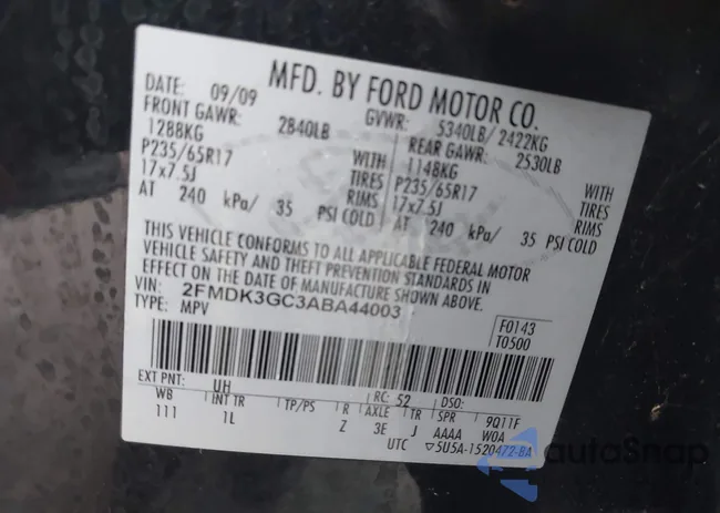 2FMDK3GC3ABA44003: 44015080