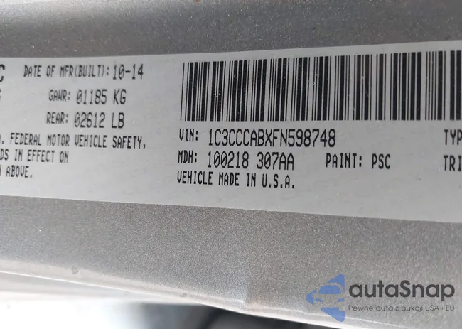 1C3CCCABXFN598748: 44015096