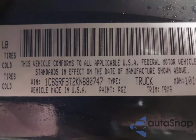 1C6SRFBT2KN680747: 44015100