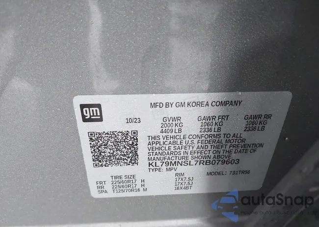 KL79MNSL7RB079603: 44015234